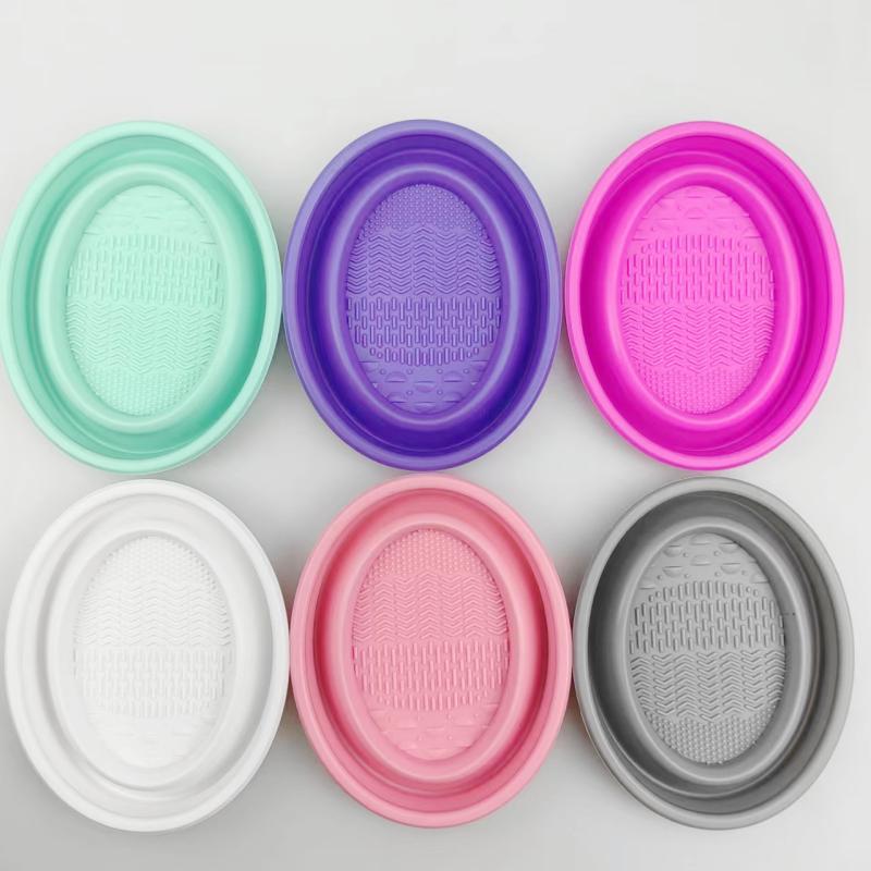 Beauty Makeup Organizer - Folding Powder Puff Cleaning Bowl Eyeshadow