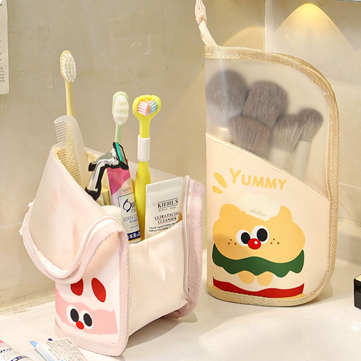Beauty Makeup Organizer - 1Pcs Cosmetic Bag Travel Stand Storage