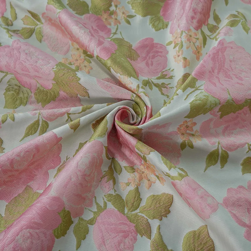 Yarn-dyed Jacquard Fabric Pink - đánh giá và giá Beauty Flower Makeup