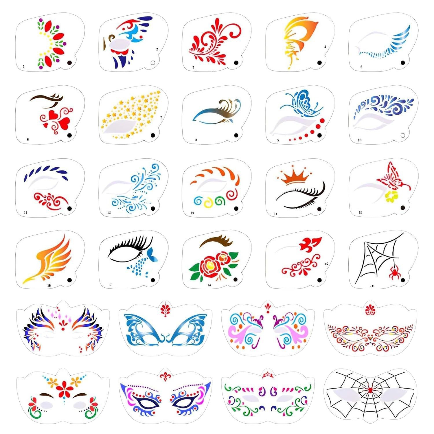 28 Pcs Face Paint Stencils Kit - đánh giá và giá Beauty Makeup Pictures