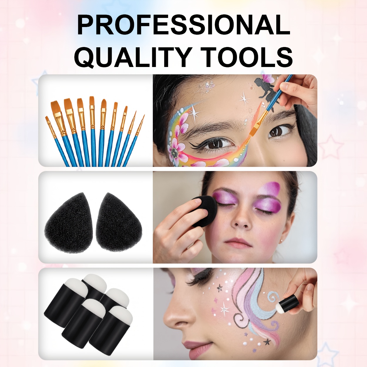 16PCS Reusable Face Paint Sten - đánh giá và giá Beauty Makeup Pictures