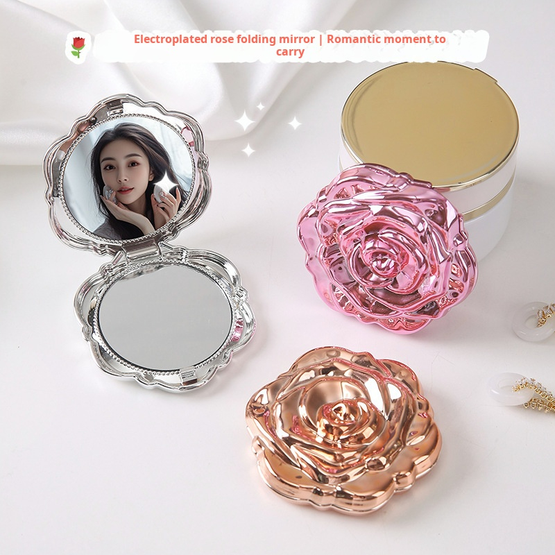 1PC Portable Mini Mirror Retro - đánh giá và giá Beauty Flower Makeup