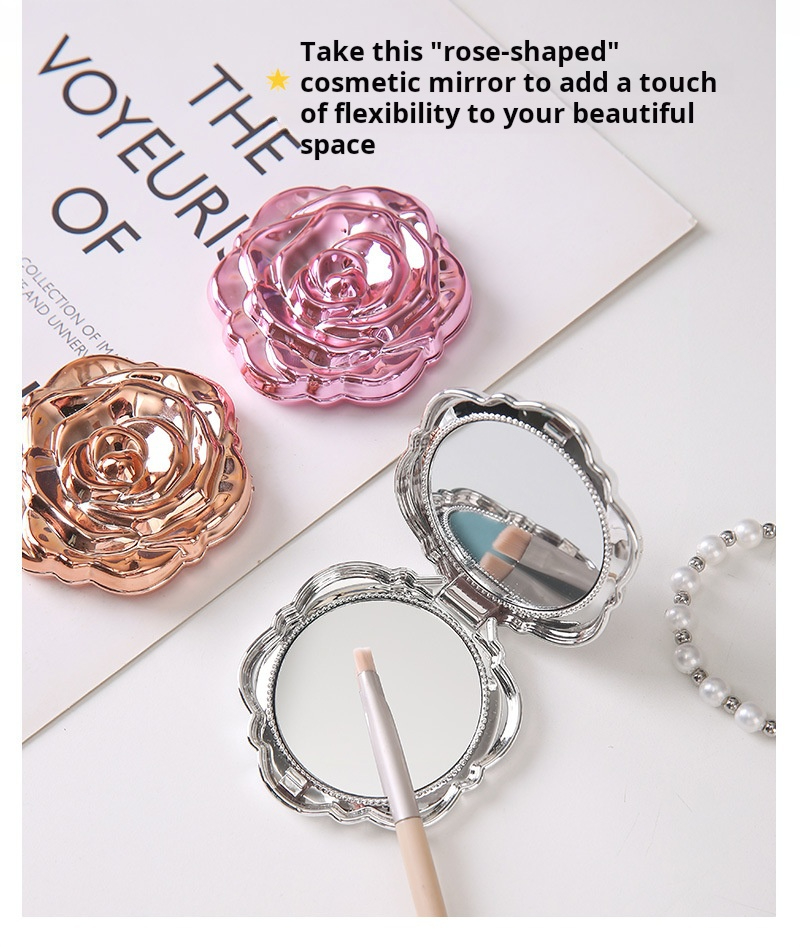 1PC Portable Mini Mirror Retro - đánh giá và giá Beauty Flower Makeup