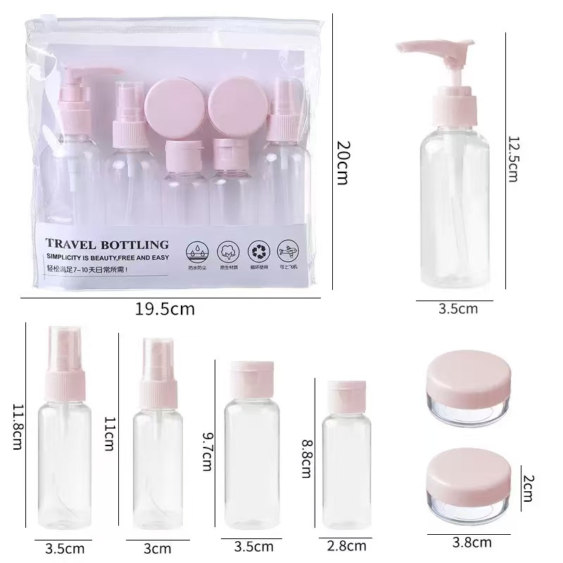 7PCS Travel Bottle Bag Wash Se - đánh giá và giá Setting Spray