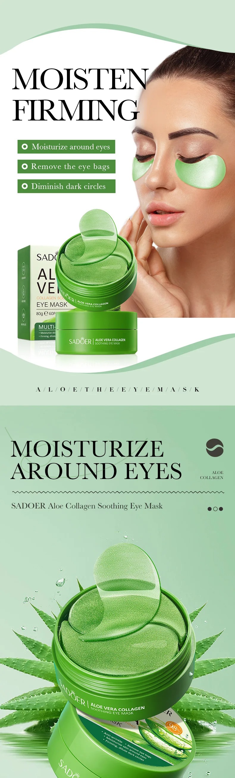 60pcs Aloe Vera Collagen Eye M - đánh giá và giá Collagen Eye Patch