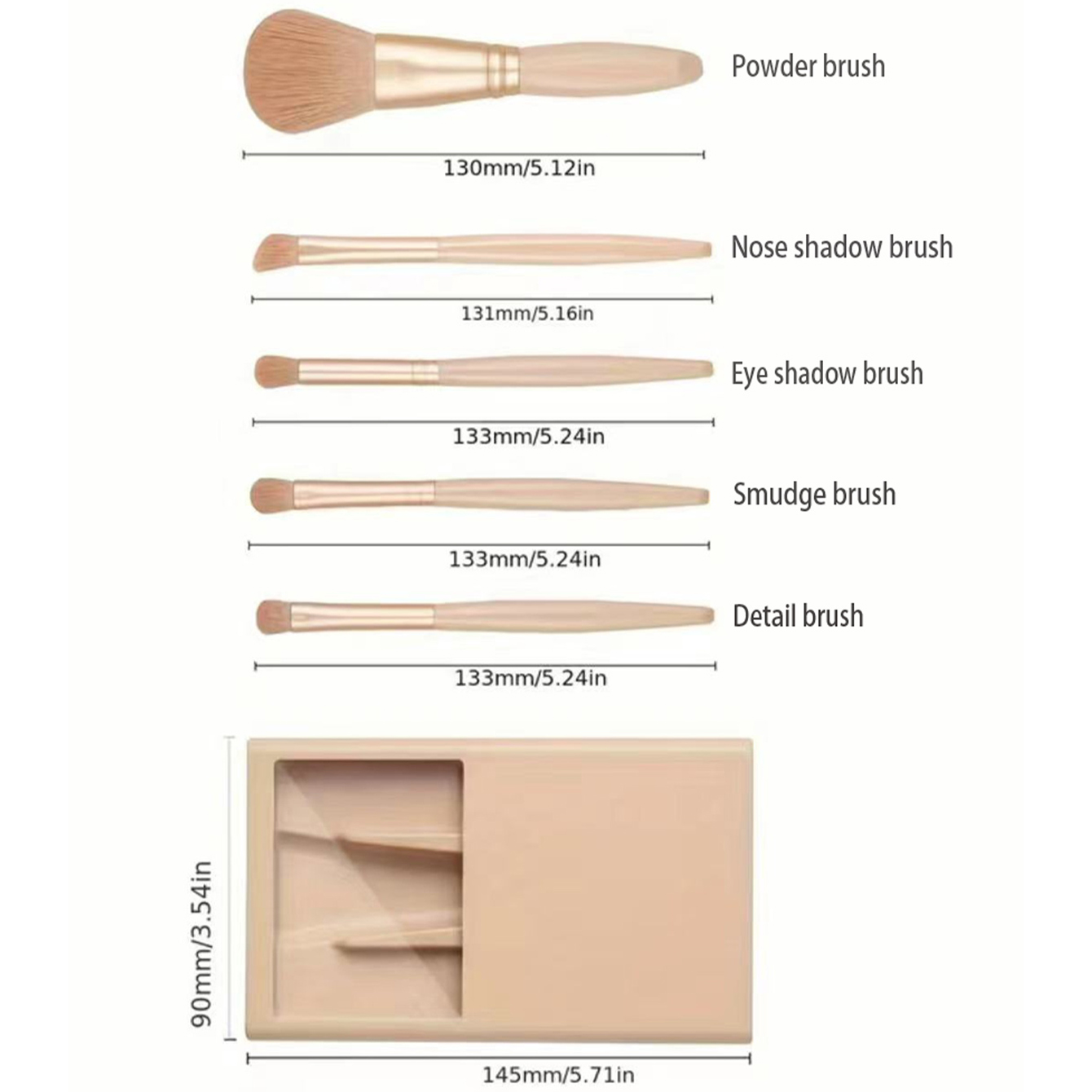 5pcs Cosmetic Brush Kit With M - đánh giá và giá Beauty Flower Makeup
