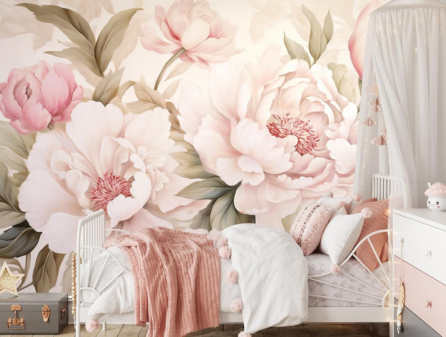 Elegant Peony Floral Mural Wal - đánh giá và giá Beauty Flower Makeup