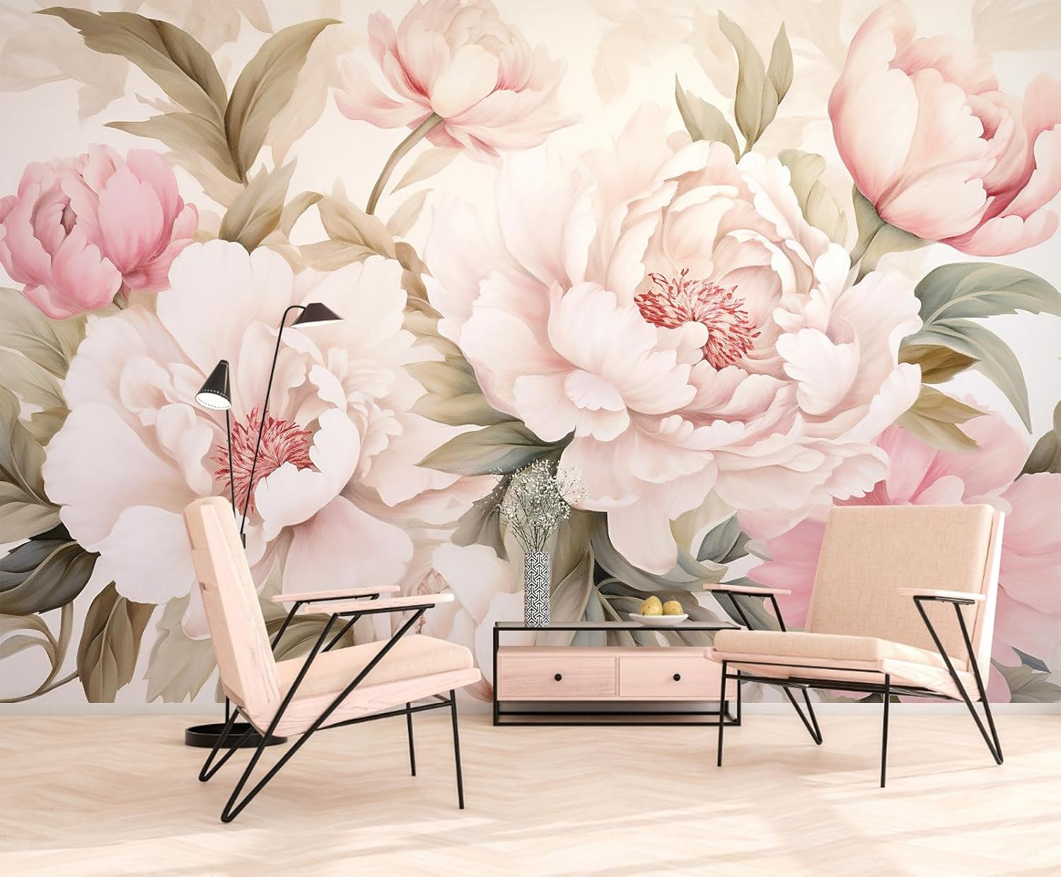 Elegant Peony Floral Mural Wal - đánh giá và giá Beauty Flower Makeup