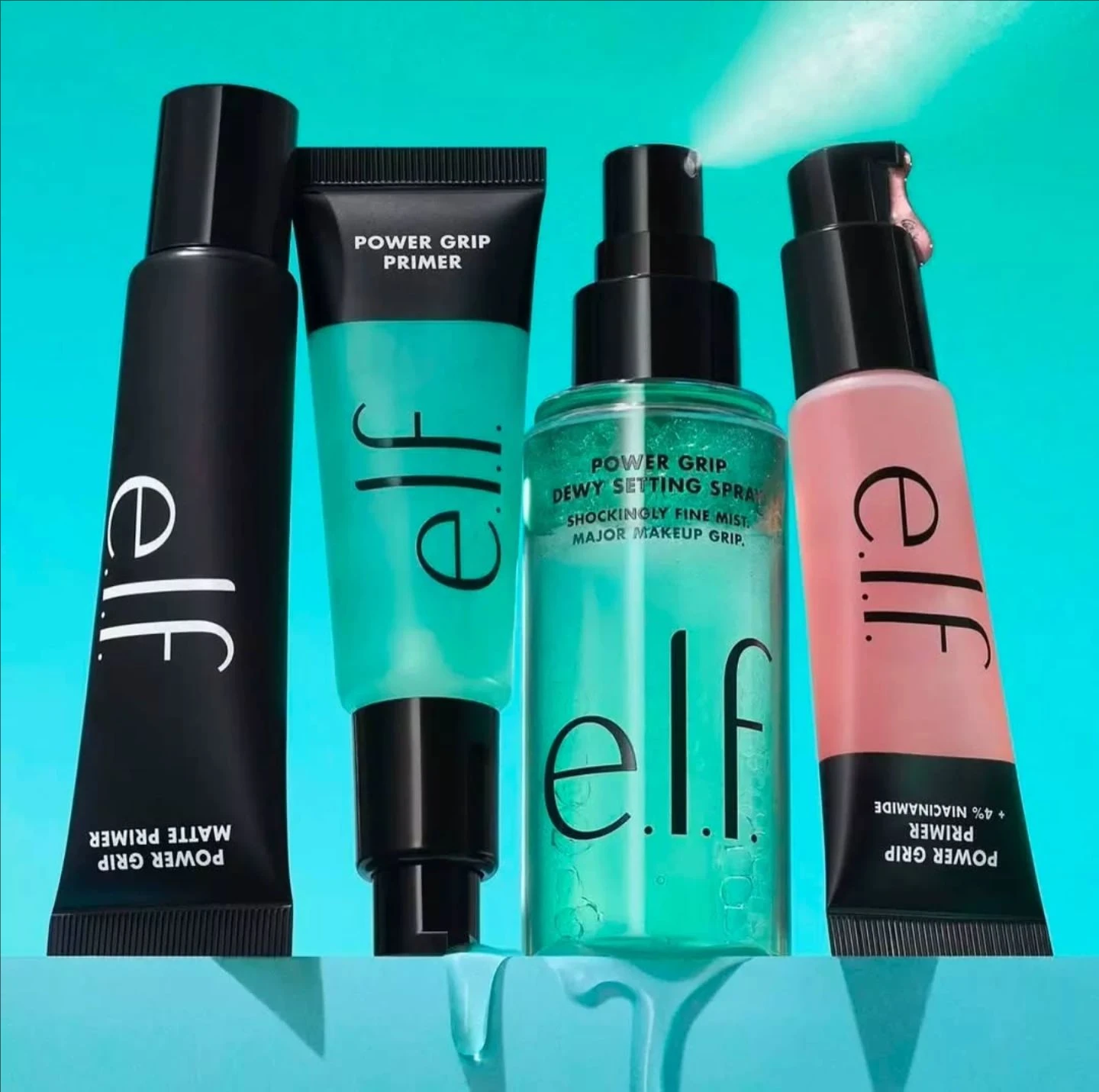Elf Makeup Power Grip Dewy Set - đánh giá và giá Setting Spray
